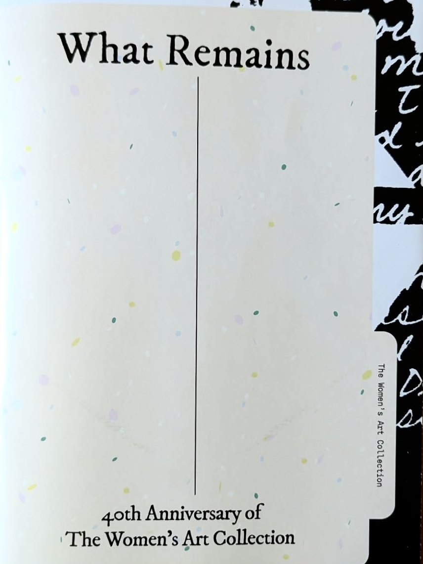 Cover of What Remains, 40th Anniversary of The Women's Art Collection
